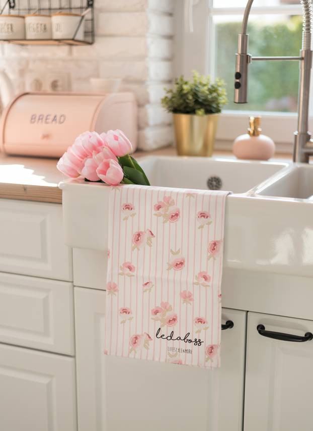 kitchen towels pink 4